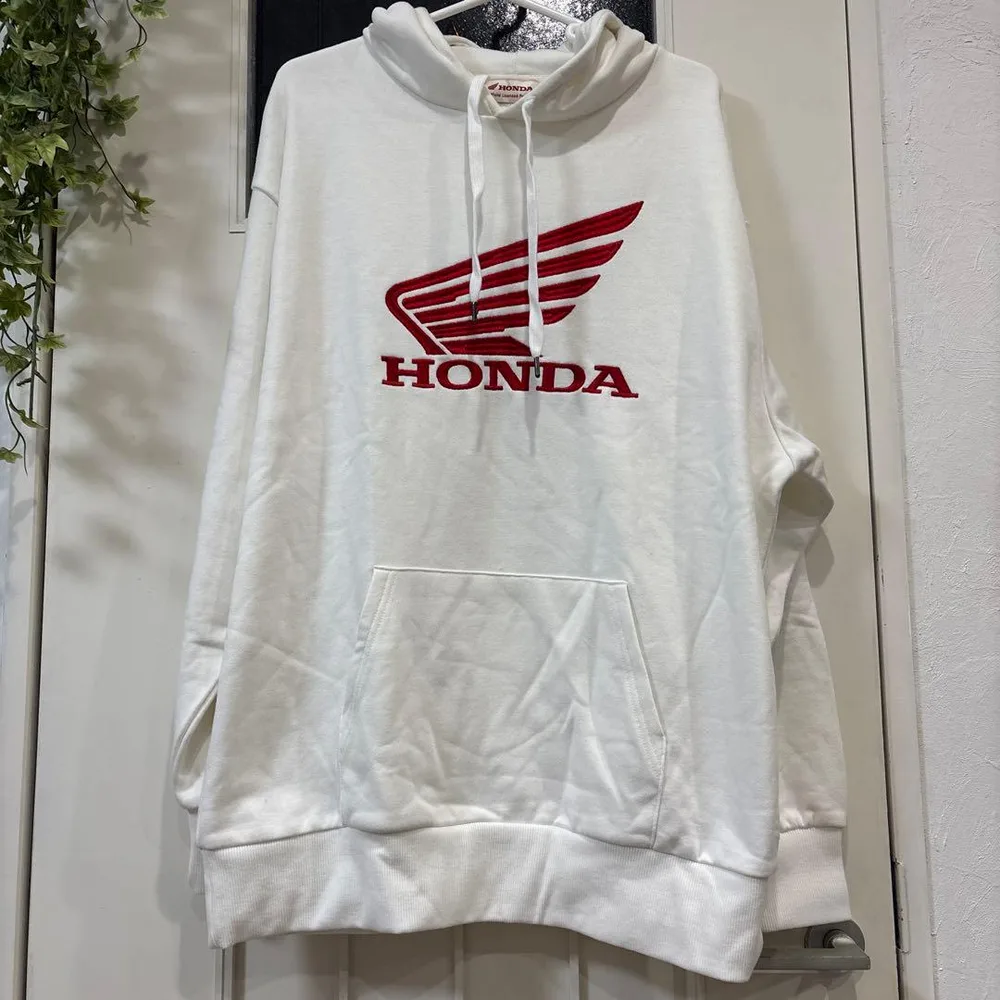 HONDA 刺繍ロゴ プルオーバー パーカー ホワイト L
