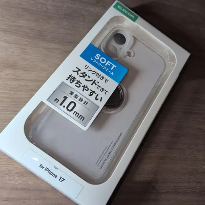 iPhone17用 リング付きソフトクリアケース ELECOM