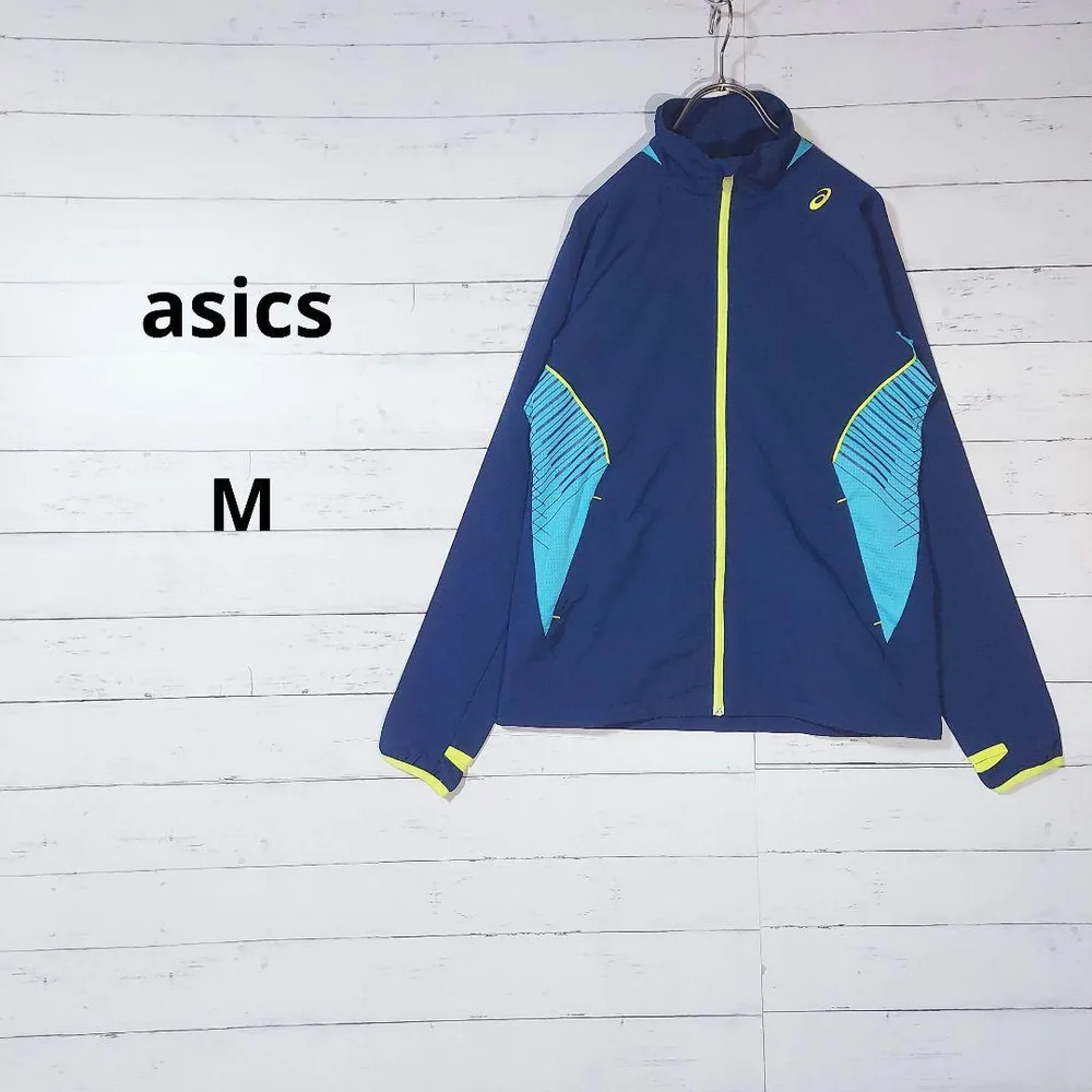 【美品】アシックス レディース フルジップ ジャケット M ネイビー スポーツ
