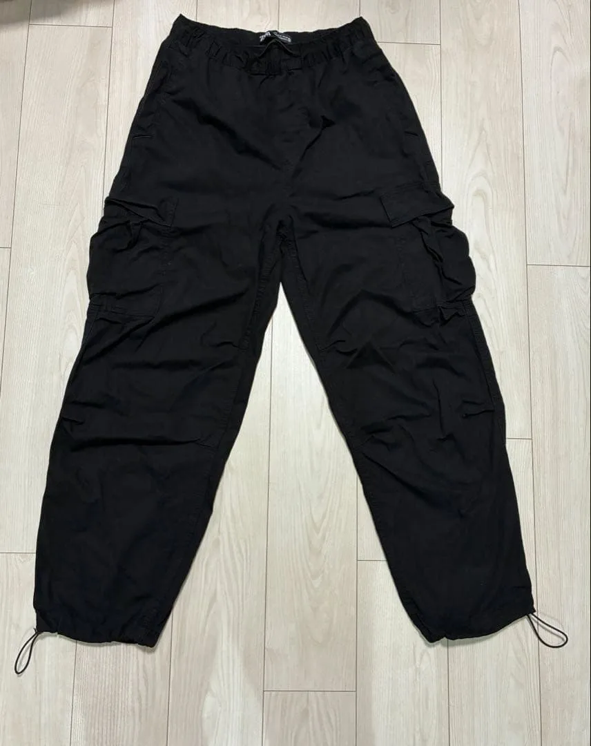 ZARA カーゴパンツ ブラック メンズ