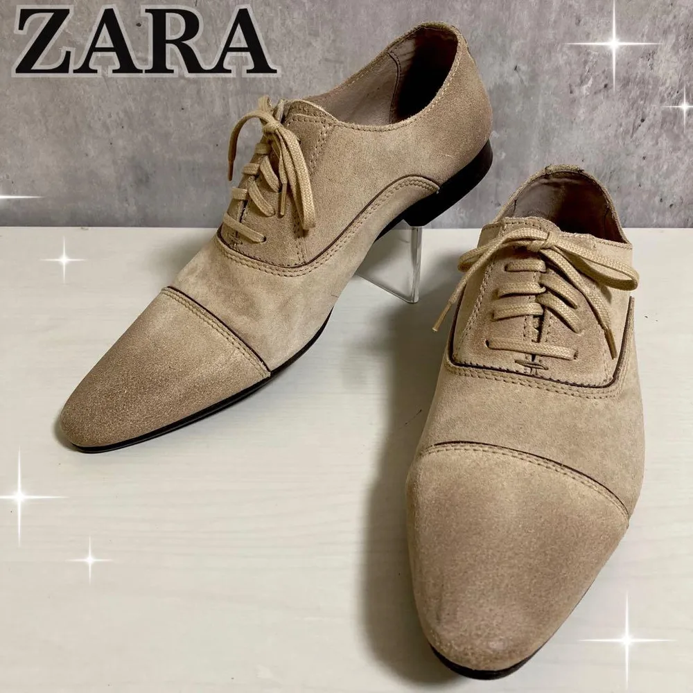 ZARA スエード ストレートチップ ドレスシューズ レースアップシューズ