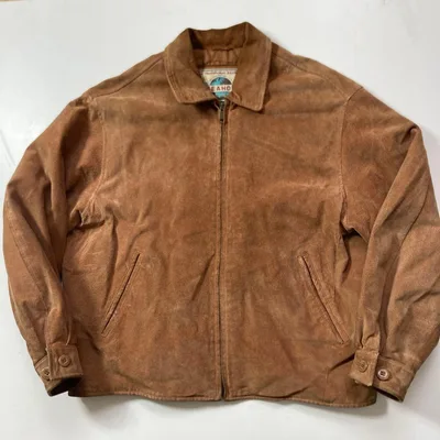 VTG SEAHOP Suede Leather Jacket Brown L