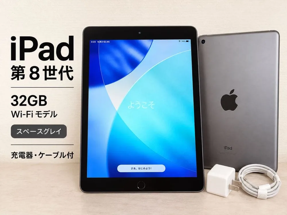 iPad 第8世代 32GB Wi-Fi スペースグレイ 充電器・ケーブル付