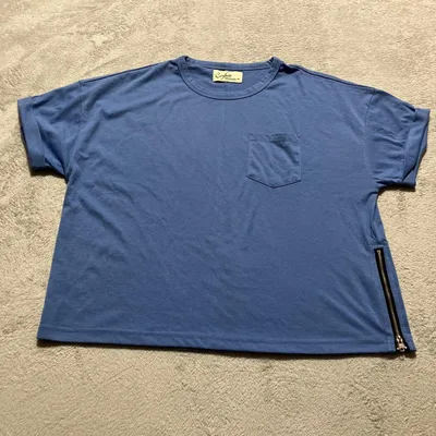 ポケットTシャツ ブルーConfeito サイドジップ