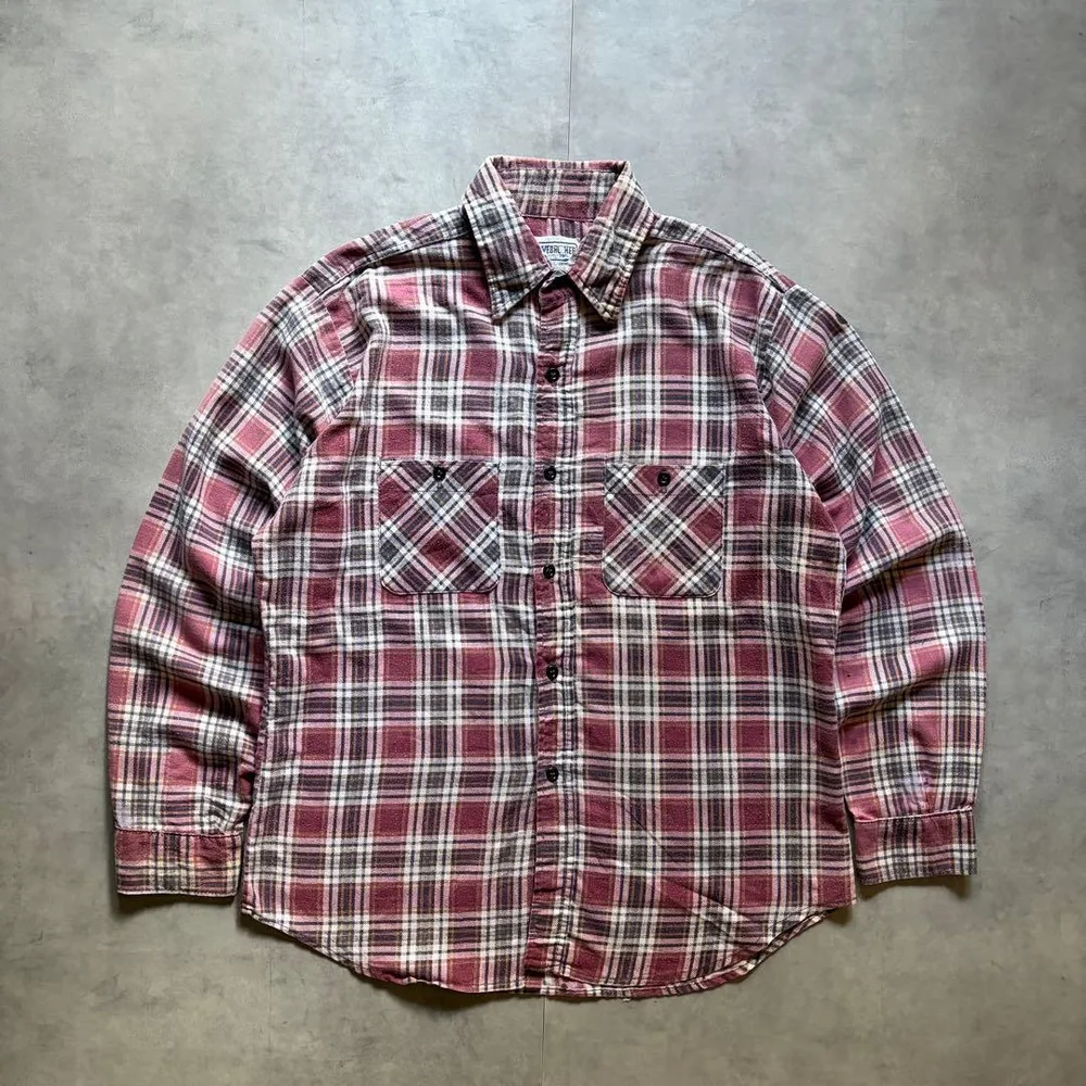 70s 80s Five Brother USA製 プリントネルシャツ レッド