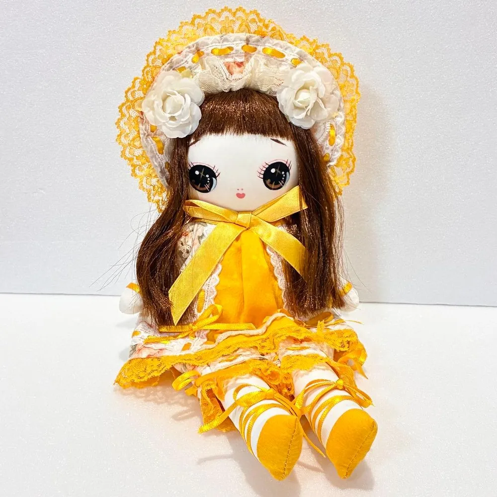 昭和レトロ風 文化人形 ロリータ風 ハンドメイド ヘロヘロ人形 ドール 布人形