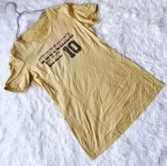 セシカ ビーズ刺繍 Tシャツ イエロー 38 M 半袖 ナンバリング 綿100%