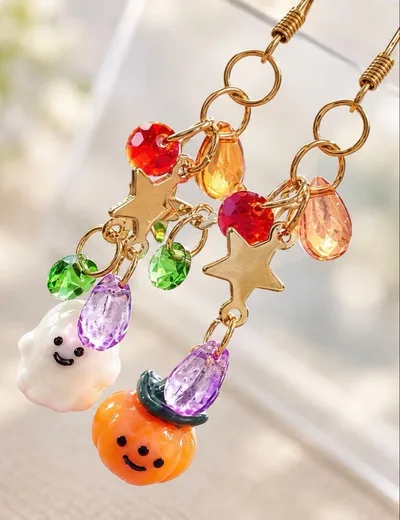 ハロウィンピアス♡カボチャ×おばけ