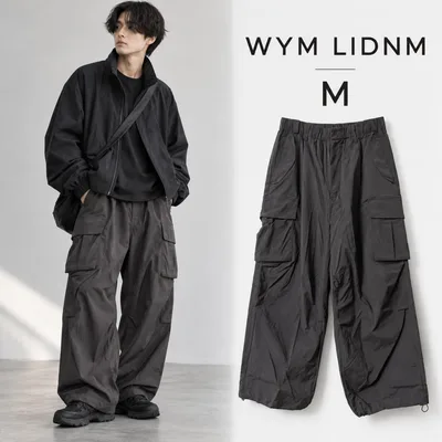 WYM LIDNM テック/きれカジ ルーズカーゴパンツアッシュブラウン M