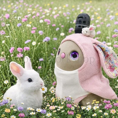 LOVOT ラボットの服ハンドメイド リバティーウサギちゃんボディースーツ
