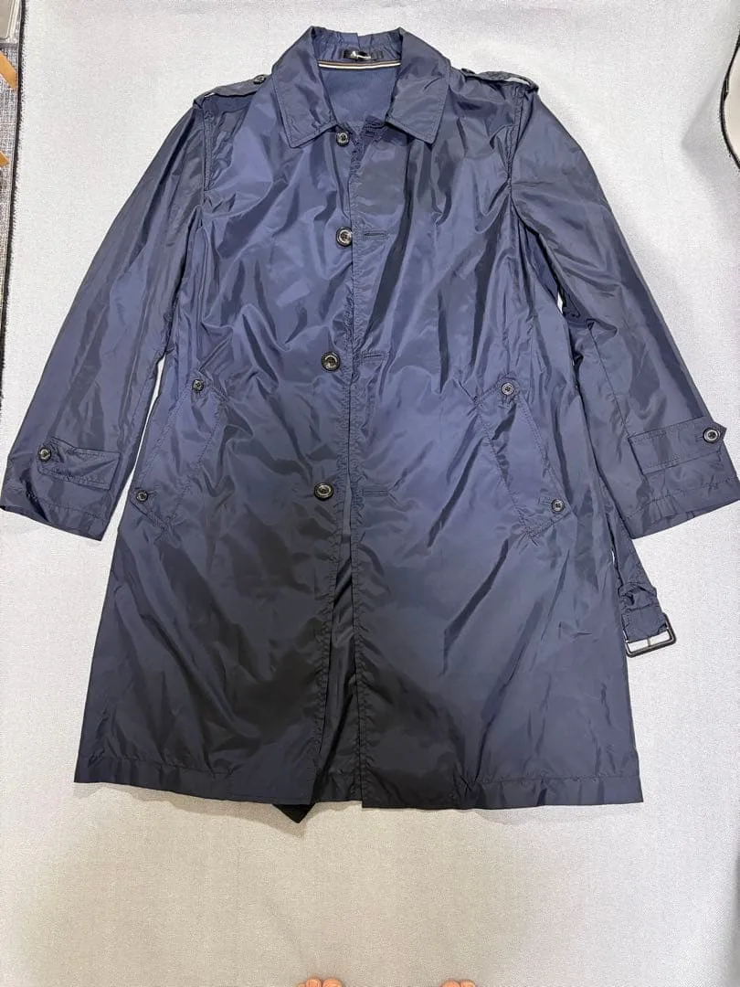 Aquascutum ステンカラーコート ネイビー