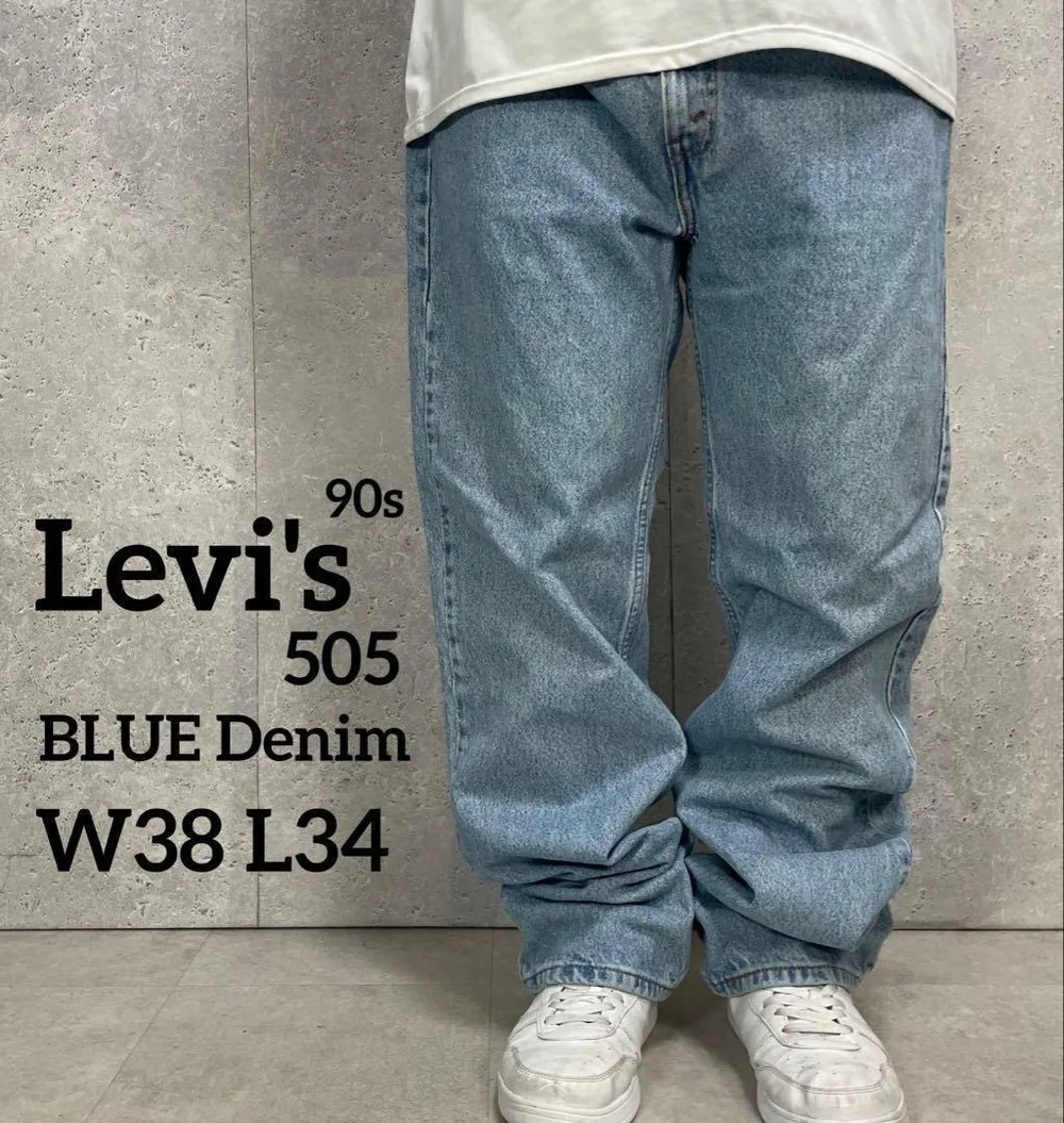 リーバイス505 オレンジタブ 90s ブルーデニム ジーンズ W38 L34