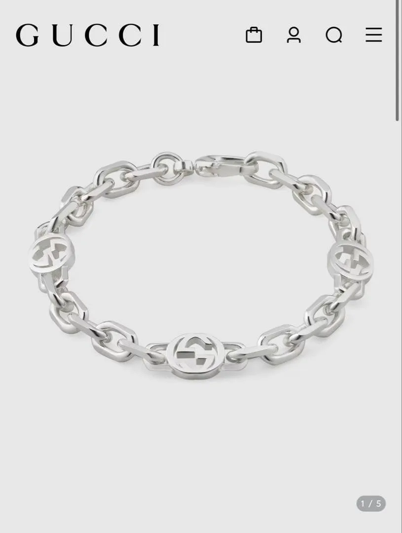 GUCCI インターロッキングG シルバー ブレスレット