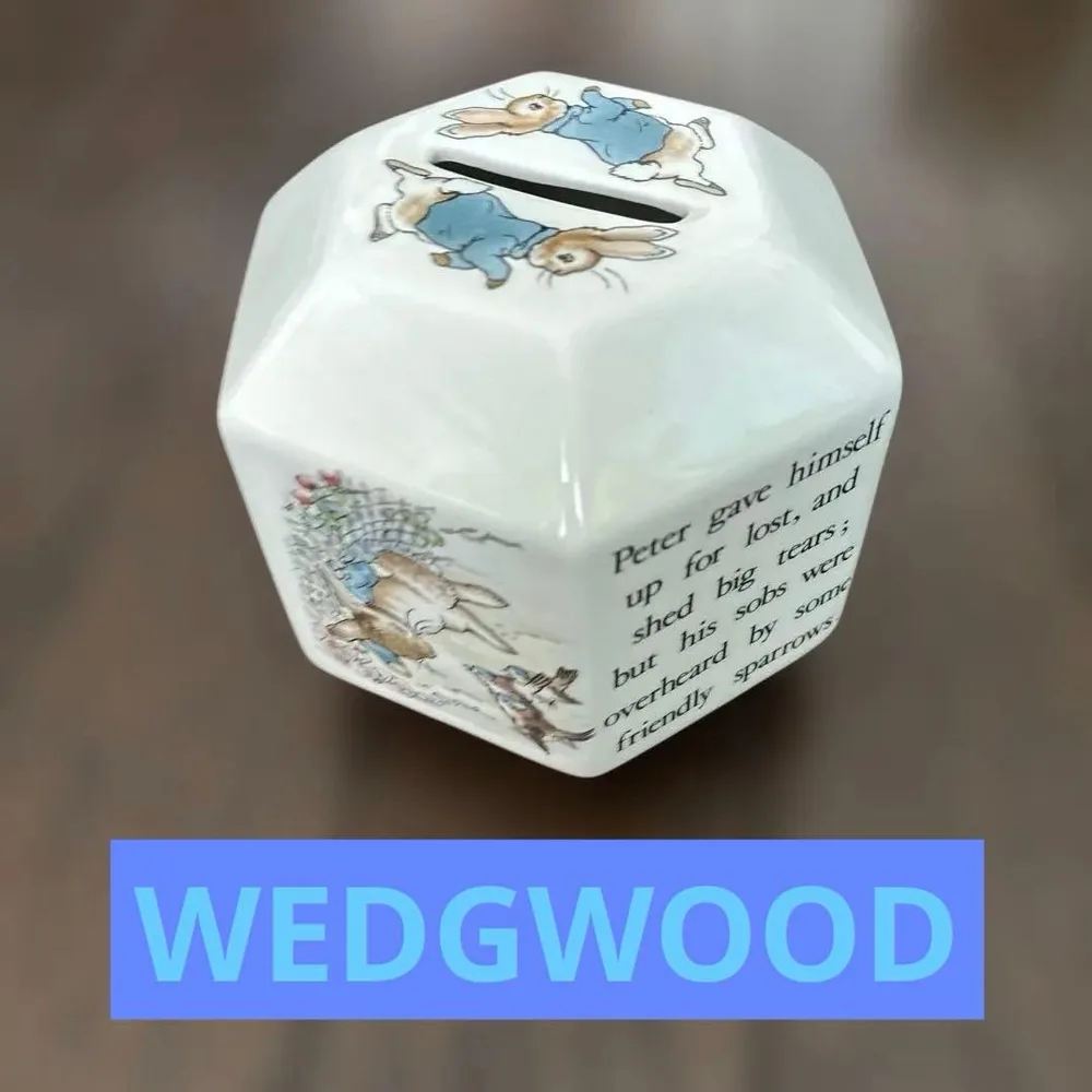 ピーターラビット 陶器製 貯金箱 置物