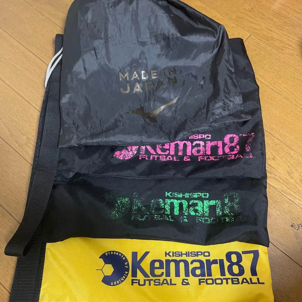 Kemari87 巾着袋 3枚セット サッカー フットサルスパイク入れ