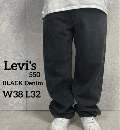 リーバイス550 ブラックデニム ジーンズ バギーパンツ W38 L32