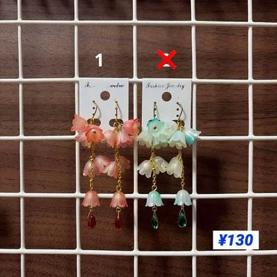 カラー変更! すずらんピアス イヤリング 全て1点ものです!