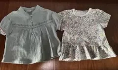 ベビー トップス 2枚セット 花柄 フリル チュニック80サイズ未使用