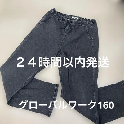 GLOBAL WORK キッズ パンツ ブラック 160 デニム