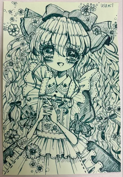 オリジナルイラスト 手描き原画 少女