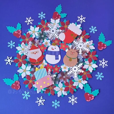 121 クラフトパンチ クリスマス ポインセチア 雪の結晶 柊 サンタ