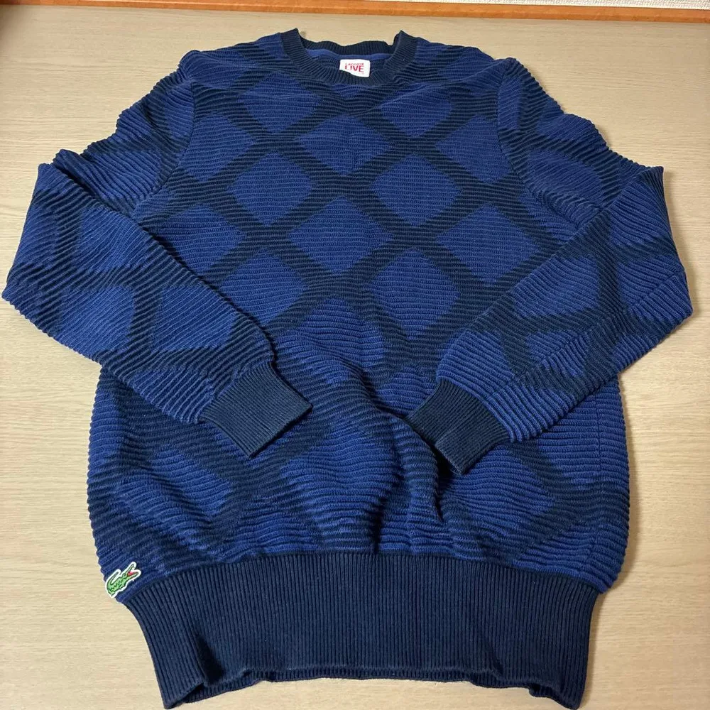 美品 ラコステ ライブ LACOSTE LIVE スウェット トレーナー 青