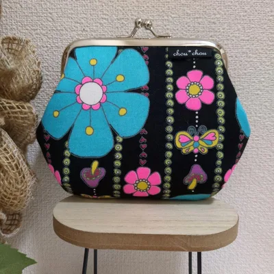 ハンドメイド がま口ポーチ(レトロポップ)