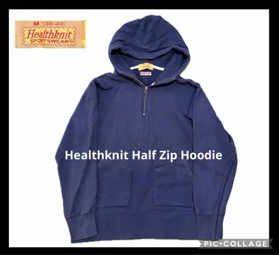 Healthknit ヘルスニット ハーフジップ スウェットパーカー ネイビー