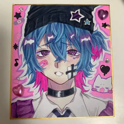 手描きイラスト 色紙