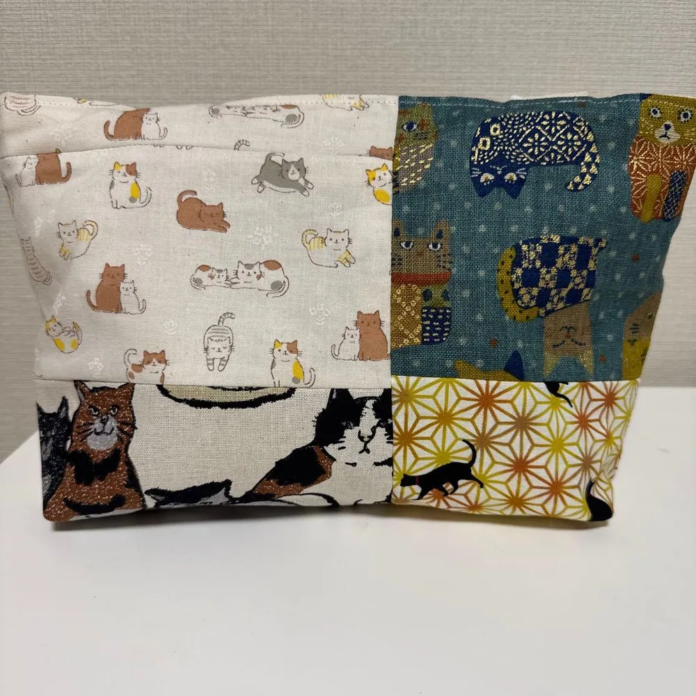 猫柄 パッチワーク トートバッグ