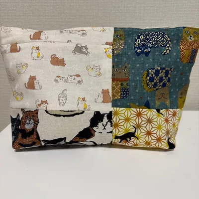 猫柄 パッチワーク トートバッグ