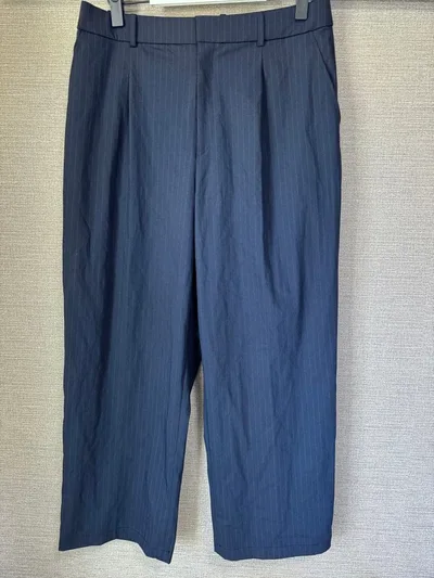 ユニクロ タックワイドパンツ ストライプ XXL