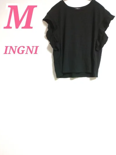 INGNI フリル袖 トップス ブラック M 大人キュート フレンチスリーブ