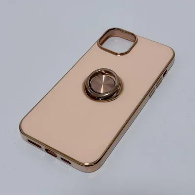 iPhone用ケース リング付き ピンクゴールド