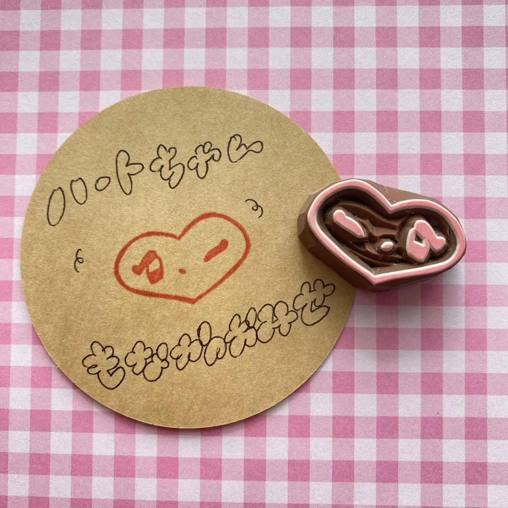 ハートちゃん消しゴムはんこ 手帳デコ ハンドメイド