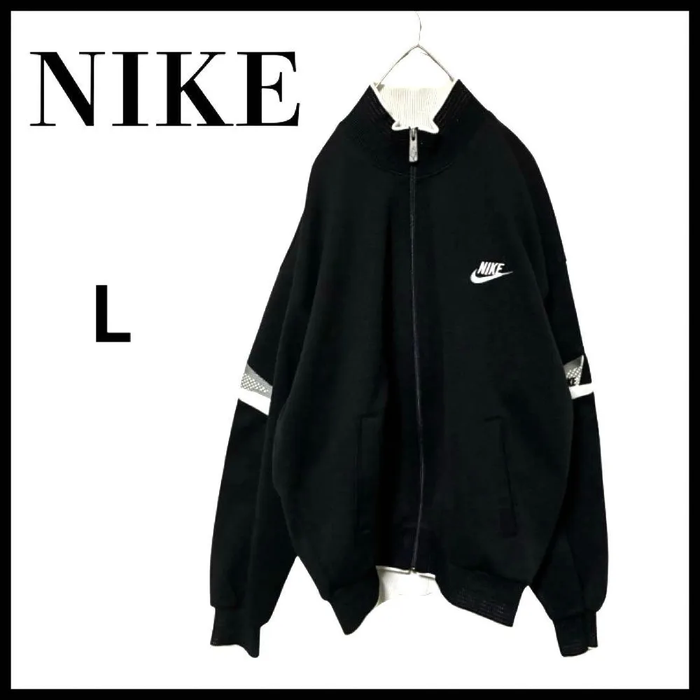NIKE ナイキ 刺繍ロゴフルジップトラックジャケット ジャージブラック L