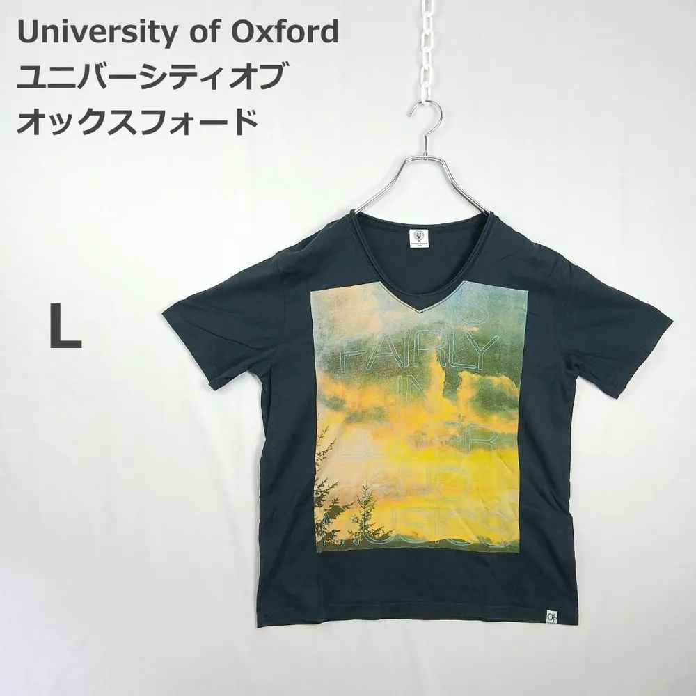 【ユニバーシティオブオックスフォード】Tシャツ カットソー カジュアル 黒 L