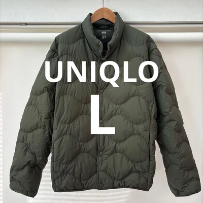 UNIQLO ウルトラライトダウンウェーブキルトジャケット ダークグリーン L