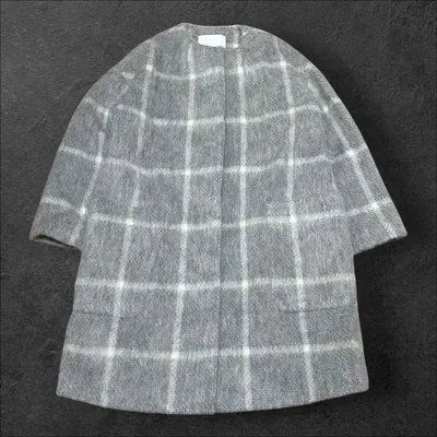 Ballsey TOMORROWLAND チェック柄 シャギー ロングコート