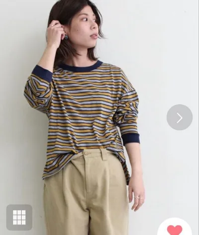 PAR ICI ボーダー柄 長袖カットソー