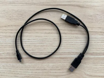 USB A to Micro USBケーブル 二股給電タイプ
