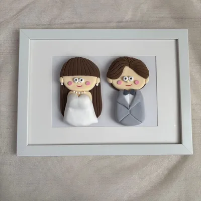 ハンドメイド ウェディング クレイアート 結婚祝いアート フ 結婚 記念 粘土