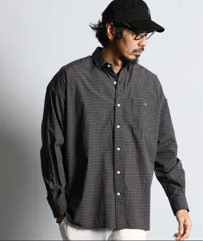 ORGANIC COTTON MINI CHECK OVERSIZE SHIRT