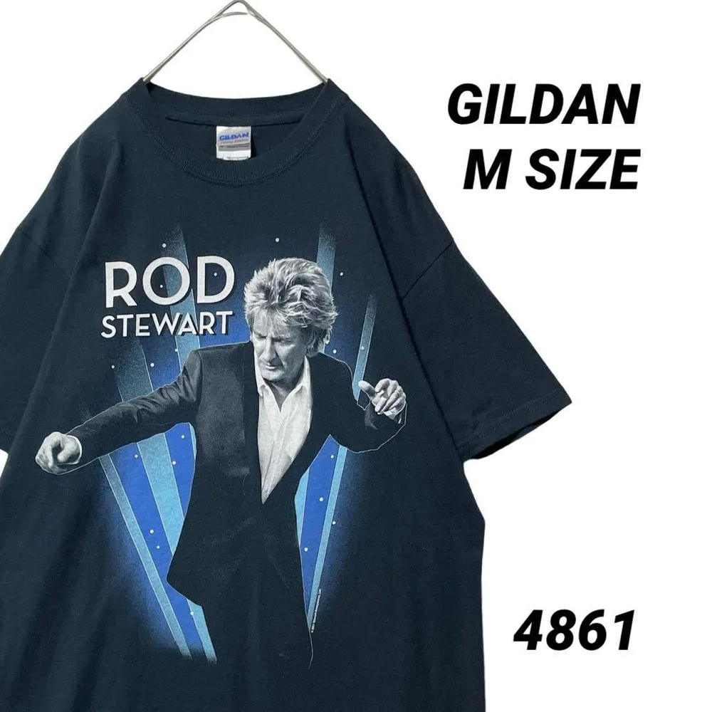 ギルダン ロッドスチュワート Tシャツ M 半袖 バンド 2012 紺 ネイビー