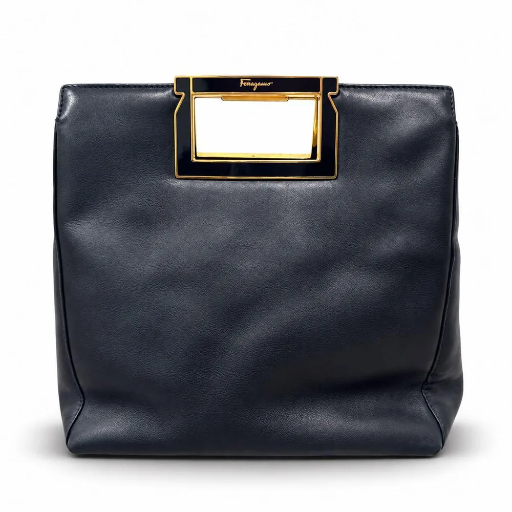 Ferragamo フェラガモ 2WAY レザーバッグ P21 8239 黒