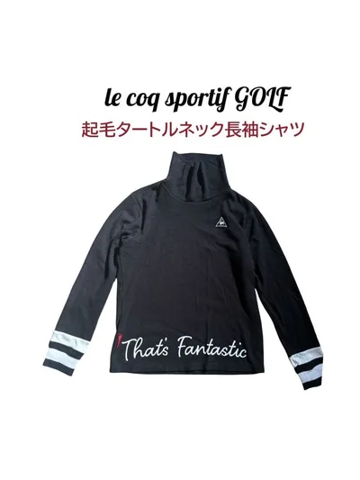 le coq sportif GOLF 起毛タートルネック長袖シャツ ブラック