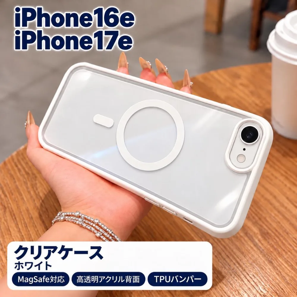 iPhone16e/17e MagSafeケース ホワイト アクリル