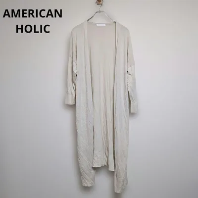 アメリカンホリック【美品】ロングカーディガン 長袖 綿100% カジュアル【F】