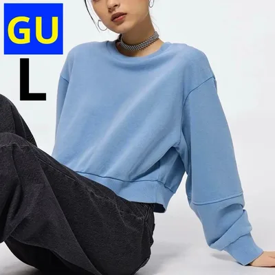 GU ウォッシュドスウェットプルオーバー L ブルー ジーユー スウェット