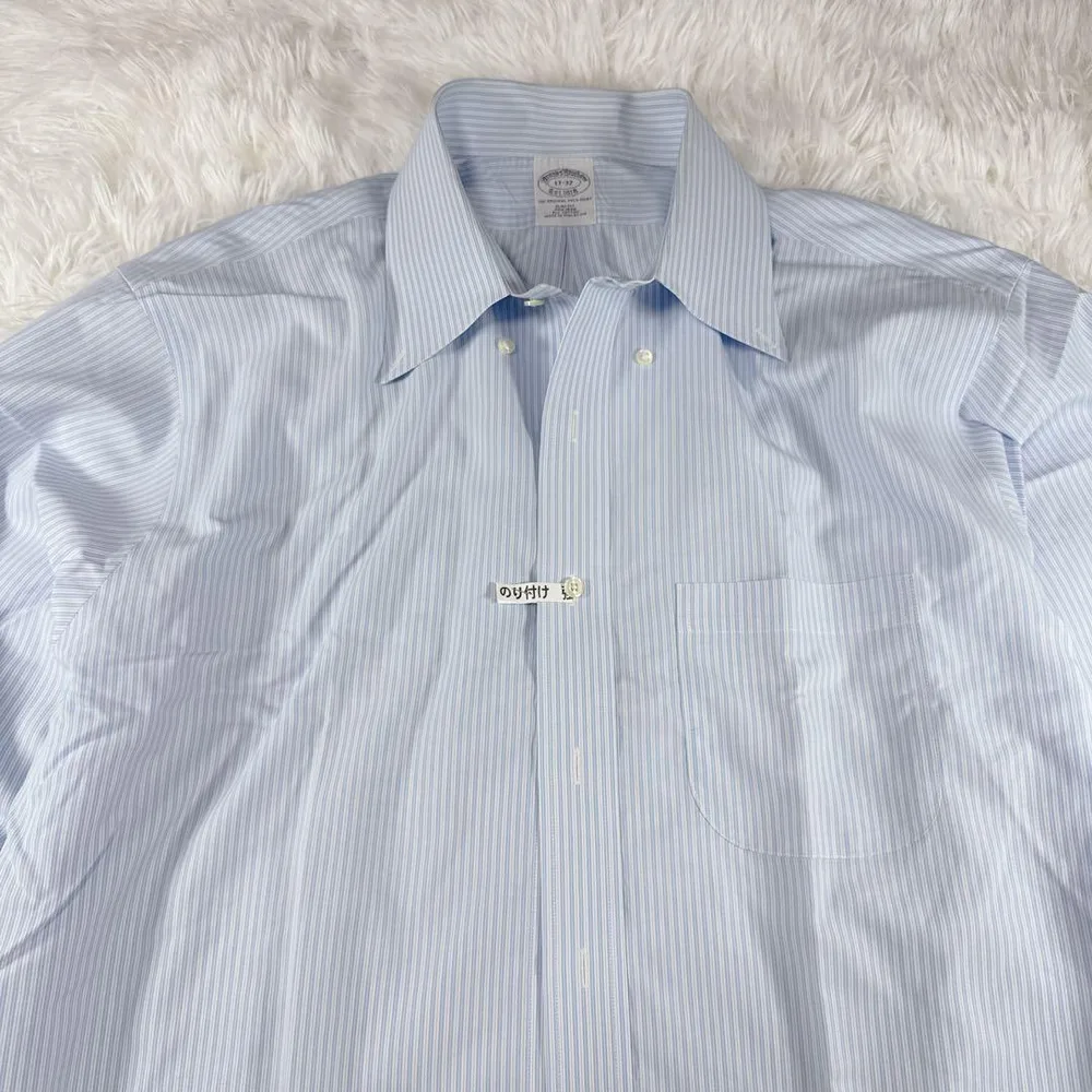 売切価格 Brooks Brothers 長袖シャツ ストライプ 17-32 青
